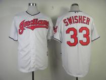 Cleveland Indians -33 Nick Swisher White Cool Base Stitched MLB Jersey