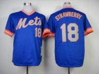 Mitchell and Ness 1983 New York Mets -18 Darryl Strawberry Blue Throwback Stitched MLB Jersey