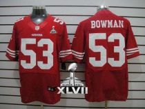 Nike San Francisco 49ers #53 NaVorro Bowman Red Team Color Super Bowl XLVII Men‘s Stitched NFL Elite