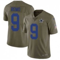 Nike Cowboys -9 Tony Romo Olive Stitched NFL Limited 2017 Salute To Service Jersey