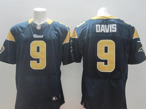 Nike St Louis Rams -9 Austin Davis Navy Blue Team Color Men's Stitched NFL Elite Jersey