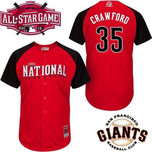 San Francisco Giants #35 Brandon Crawford Red 2015 All-Star National League Stitched MLB jerseys