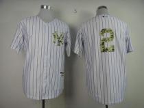New York Yankees -2 Derek Jeter White USMC Cool Base Stitched MLB Jersey