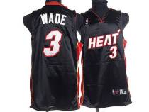 Miami Heat -3 Dwyane Wade Stitched Black NBA Jersey
