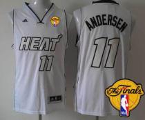Miami Heat -11 Chris Andersen White on White Finals Patch Stitched NBA Jersey