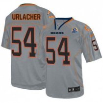 Nike Bears -54 Brian Urlacher Lights Out Grey With Hall of Fame 50th Patch Stitched NFL Elite Jersey