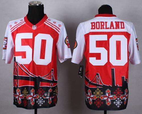 Nike San Francisco 49ers #50 Chris Borland Red Men‘s Stitched NFL Elite Noble Fashion Jersey