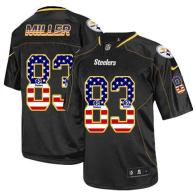 Nike Pittsburgh Steelers #83 Heath Miller Black Men's Stitched NFL Elite USA Flag Fashion Jersey