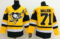 Pittsburgh Penguins -71 Evgeni Malkin Yellow Throwback Stitched NHL Jersey