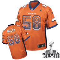 Nike Denver Broncos #58 Von Miller Orange Team Color Super Bowl XLVIII Men's Stitched NFL Elite Drif