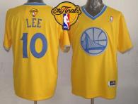 Golden State Warriors -10 David Lee Gold 2013 Christmas Day Swingman The Finals Patch Stitched NBA J