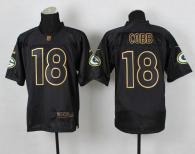 Nike Green Bay Packers #18 Randall Cobb Black Gold No Fashion Men's Stitched NFL Elite Jersey