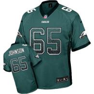 Nike Philadelphia Eagles #65 Lane Johnson Midnight Green Team Color Men's Stitched NFL Elite Drift F