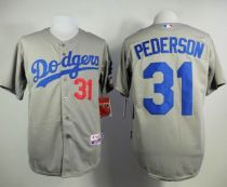Los Angeles Dodgers -31 Joc Pederson Grey Cool Base Stitched MLB Jersey