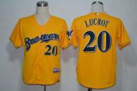 Milwaukee Brewers -20 Jonathan Lucroy Yellow Alternate Cool Base Stitched MLB Jersey