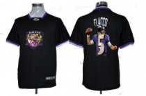 Nike Ravens -5 Joe Flacco Black NFL Game All Star Fashion Jersey