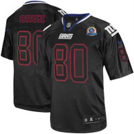 Nike New York Giants #80 Victor Cruz Lights Out Black With Hall of Fame 50th Patch Men's Stitched NF