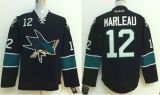 San Jose Sharks -12 Patrick Marleau Stitched Black NHL Jersey