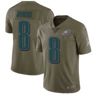 Nike Eagles -8 Donnie Jones Olive Stitched NFL Limited 2017 Salute To Service Jersey