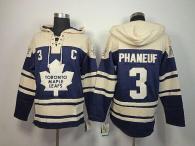 Toronto Maple Leafs -3 Dion Phaneuf Blue Sawyer Hooded Sweatshirt Stitched NHL Jersey