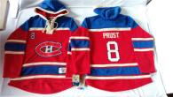 Montreal Canadiens -8 Brandon Prust Red Sawyer Hooded Sweatshirt Stitched NHL Jersey