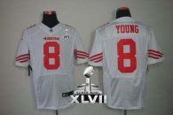 Nike San Francisco 49ers #8 Steve Young White Super Bowl XLVII Men‘s Stitched NFL Elite Jersey