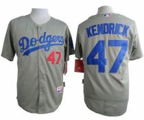 Los Angeles Dodgers -47 Howie Kendrick Grey Cool Base Stitched MLB Jersey
