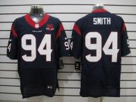 Nike Houston Texans #94 Antonio Smith Navy Blue Team Color With 10th Patch Men's Stitched NFL Elite