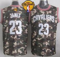 Cleveland Cavaliers -23 LeBron James Camo Stealth Collection The Finals Patch Stitched NBA Jersey