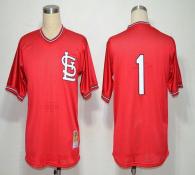 Mitchell And Ness 1985 St Louis Cardinals #1 Ozzie Smith Red Stitched MLB Jersey