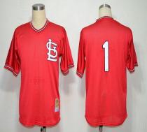 Mitchell And Ness 1985 St Louis Cardinals #1 Ozzie Smith Red Stitched MLB Jersey