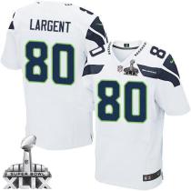 Nike Seattle Seahawks #80 Steve Largent White Super Bowl XLIX Men's Stitched NFL Elite Jersey