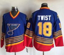St Louis Blues -18 Tony Twist Light Blue Red CCM Throwback Stitched NHL Jersey