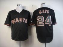 San Francisco Giants #24 Willie Mays Black Fashion Stitched MLB Jersey