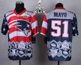 Nike New England Patriots -51 Jerod Mayo Navy Blue Super Bowl XLIX Mens Stitched NFL Elite Noble Fas