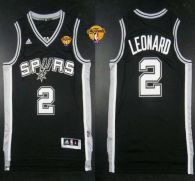 Revolution 30 San Antonio Spurs -2 Kawhi Leonard Black Finals Patch Stitched NBA Jersey