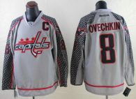 Washington Capitals -8 Alex Ovechkin Charcoal Cross Check Fashion Stitched NHL Jersey