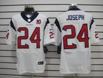 Nike Houston Texans #24 Johnathan Joseph White With 10th Patch Men's Stitched NFL Elite Jersey