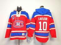 Montreal Canadiens -10 Guy Lafleur Red Sawyer Hooded Sweatshirt Stitched NHL Jersey