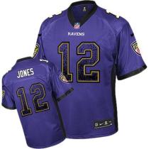 Nike Ravens -12 Jacoby Jones Purple Team Color Men's Stitched NFL Elite Drift Fashion Jersey