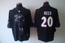Nike Ravens -20 Ed Reed Black Alternate Stitched NFL Helmet Tri-Blend Limited Jersey