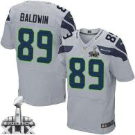 Nike Seattle Seahawks #89 Doug Baldwin Grey Alternate Super Bowl XLIX Men's Stitched NFL Elite Jerse