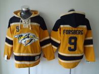 Nashville Predators -9 Filip Forsberg Yellow Sawyer Hooded Sweatshirt Stitched NHL Jersey