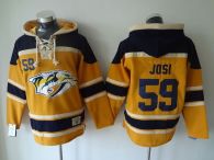 Nashville Predators -59 Roman Josi Yellow Sawyer Hooded Sweatshirt Stitched NHL Jersey