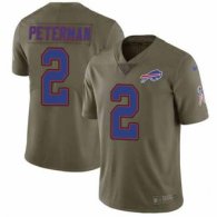 Nike Bills -2 Nathan Peterman Olive Stitched NFL Limited 2017 Salute To Service Jersey