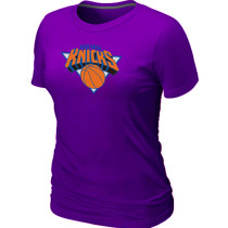 New York Knicks Big Tall Primary Logo Black Women T-Shirt (11)
