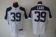 Nike Dallas Cowboys #39 Brandon Carr White Thanksgiving Throwback Men's Stitched NFL Elite Jersey