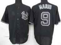 New York Yankees -9 Roger Maris Black Fashion Stitched MLB Jersey