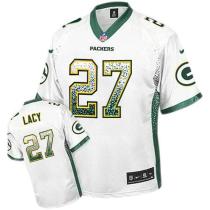 Nike Green Bay Packers #27 Eddie Lacy White Men's Stitched NFL Elite Drift Fashion Jersey