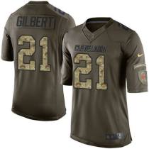 Nike Cleveland Browns -21 Justin Gilbert Green Stitched NFL Limited Salute to Service Jersey
